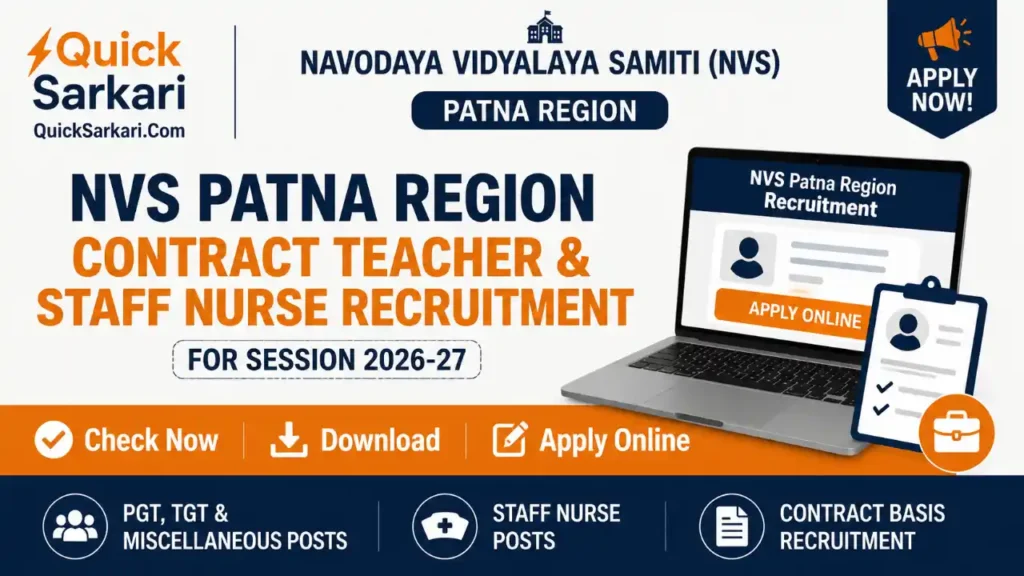 NVS Patna Region Teaching and Non-Teaching Recruitment 2026