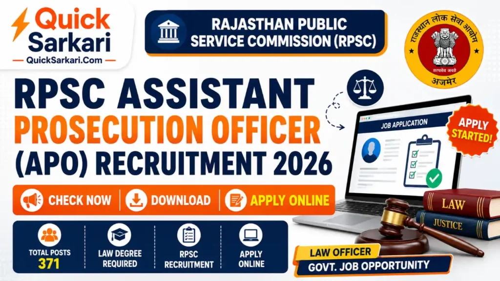 RPSC APO Recruitment 2026