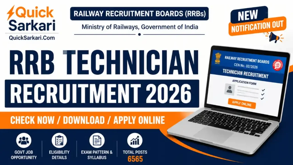 Railway RRB Technician Recruitment 2026 Notification CEN 02-2026