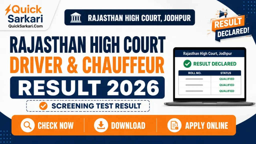 Rajasthan High Court Driver Result 2026