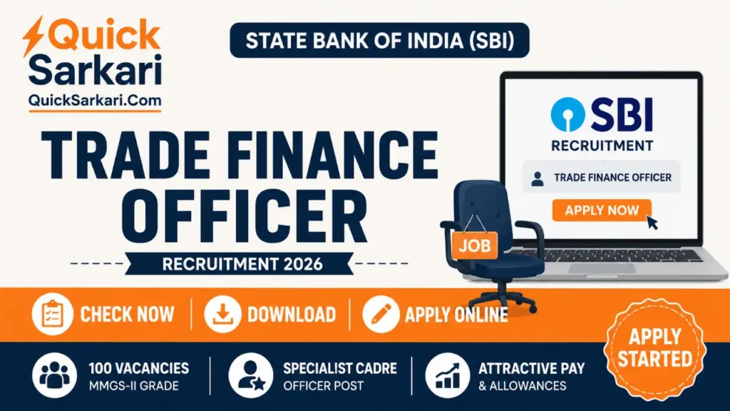 SBI Trade Finance Officer Recruitment 2026