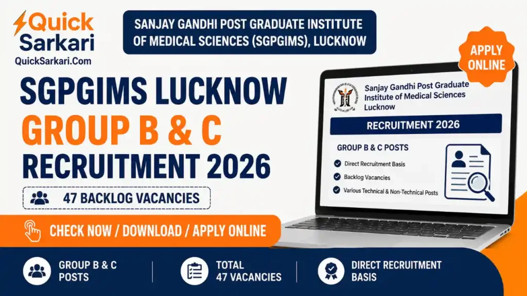 SGPGIMS Lucknow Group B C Recruitment 2026