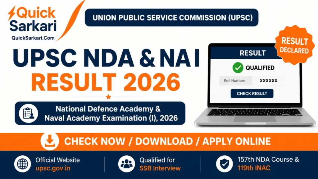 UPSC NDA Result 2026 Intake 01-2026