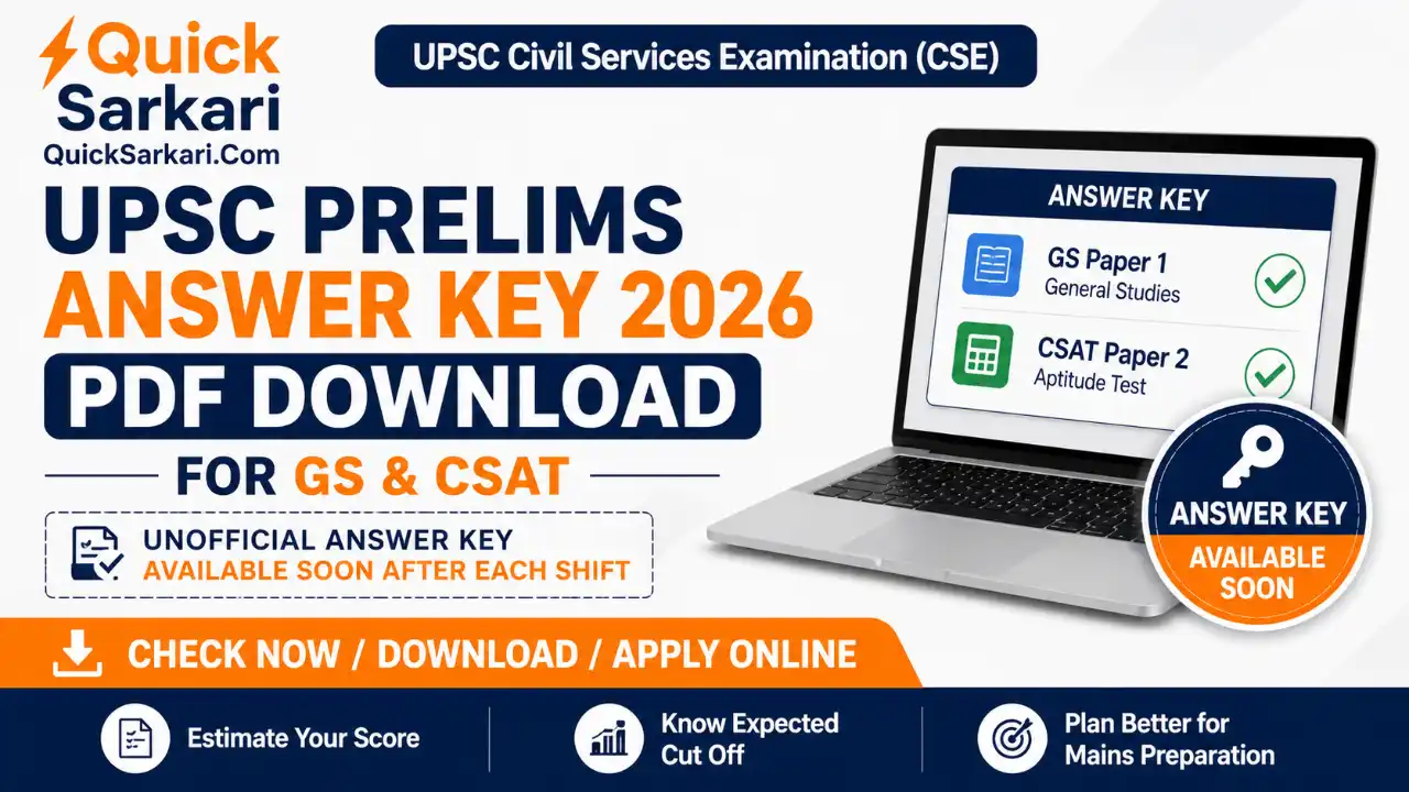 UPSC Prelims Answer Key 2026 For Civil Services Exam (CSE): PDF ...