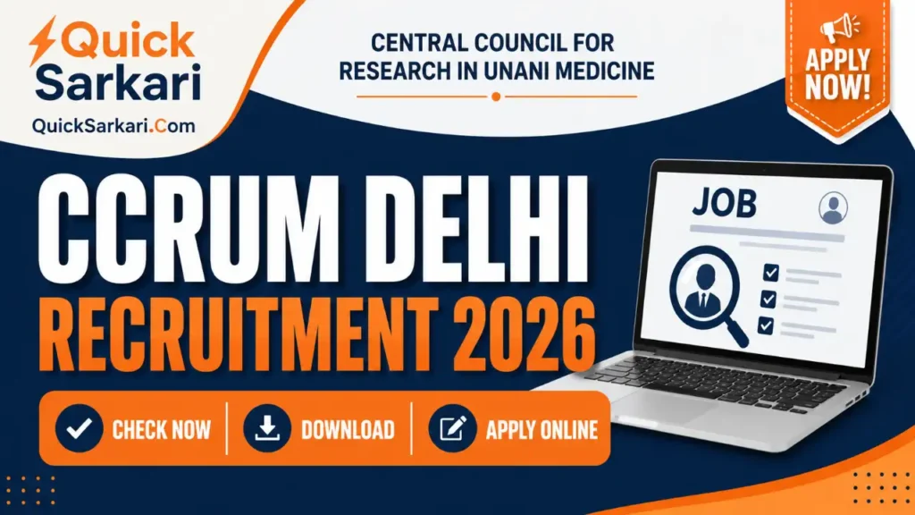 CCRUM Delhi Recruitment 2026 Group A, B, C Posts