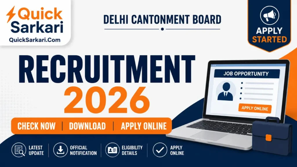 Delhi Cantonment Board Recruitment 2026 AE, JE Posts