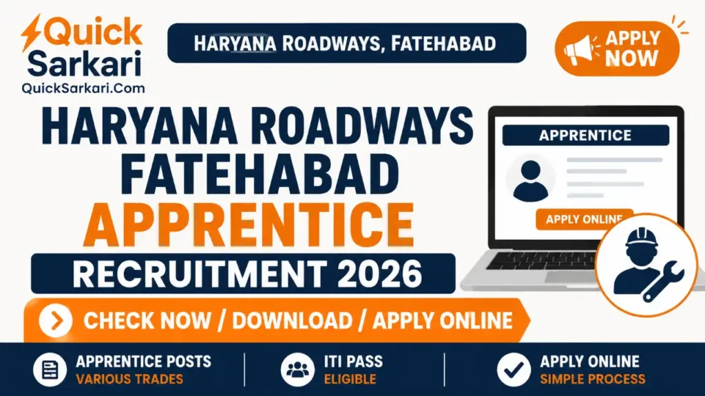 Haryana Roadways Fatehabad Apprentice Recruitment 2026