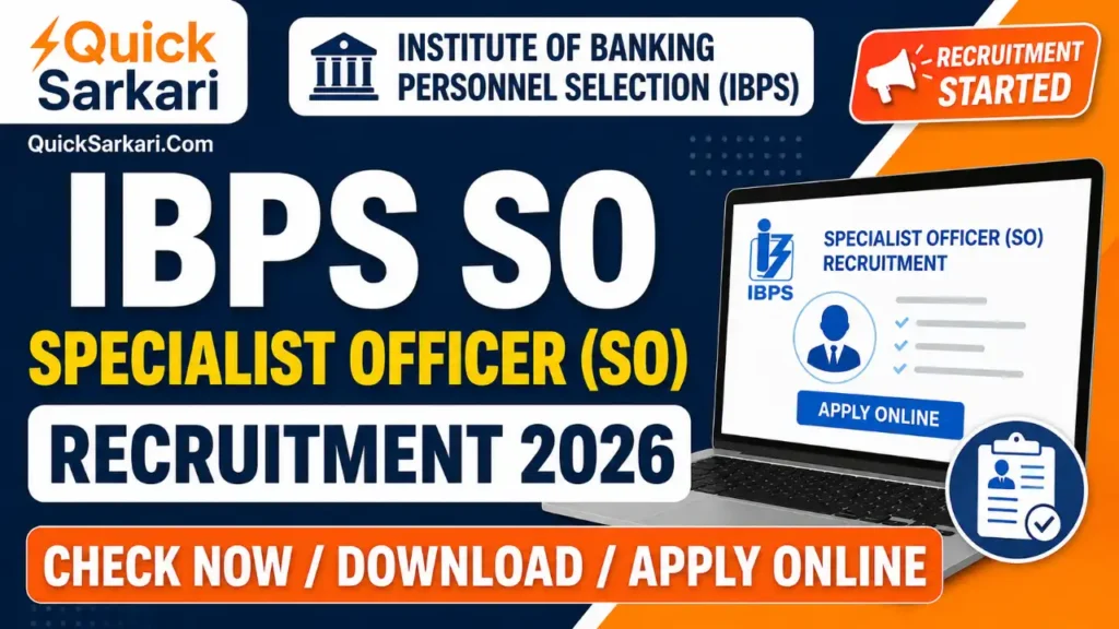 IBPS SO Recruitment 2026 Notification