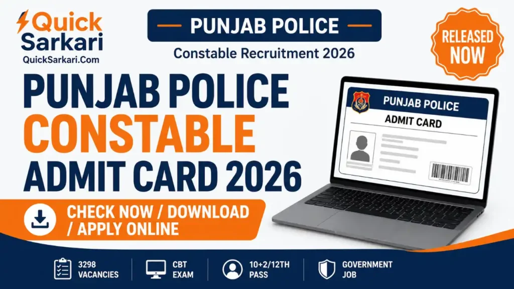 Punjab Police Constable Admit Card 2026