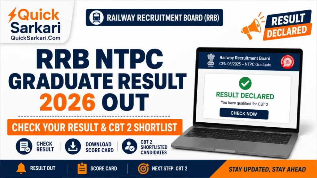 RRB NTPC Graduate Result 2026 CEN 06/2025