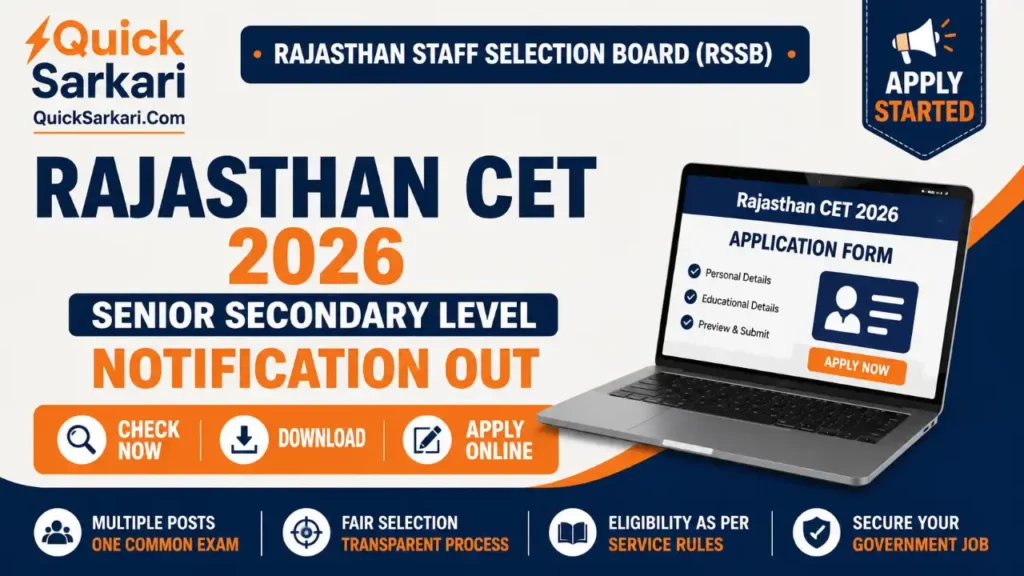 Rajasthan CET 2026 Senior Secondary Level Notification