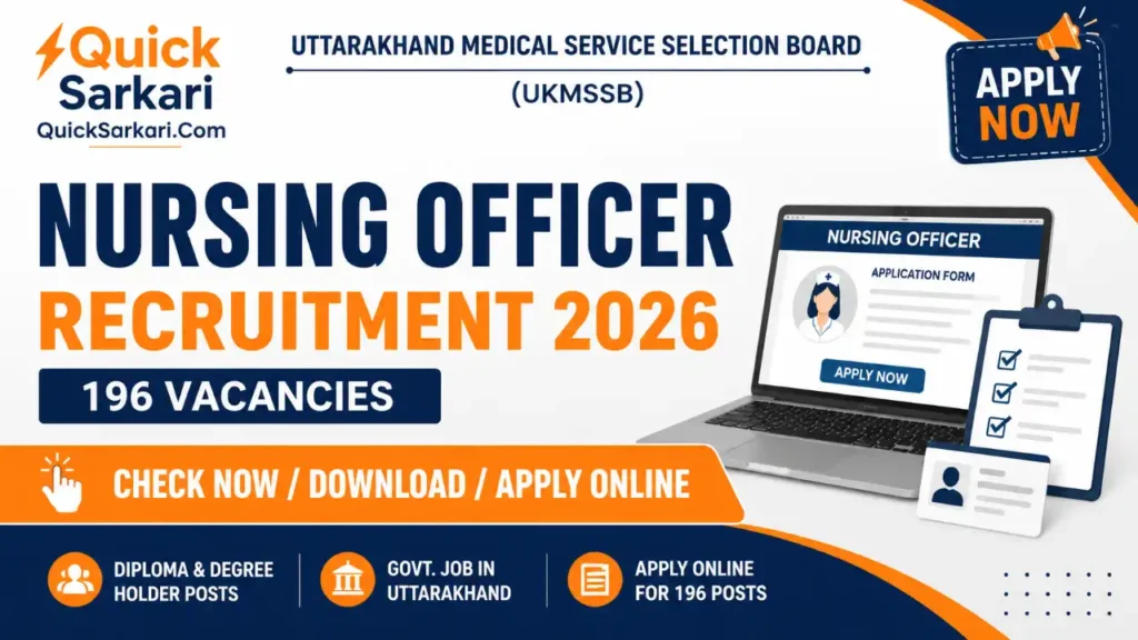 UKMSSB Nursing Officer Recruitment 2026
