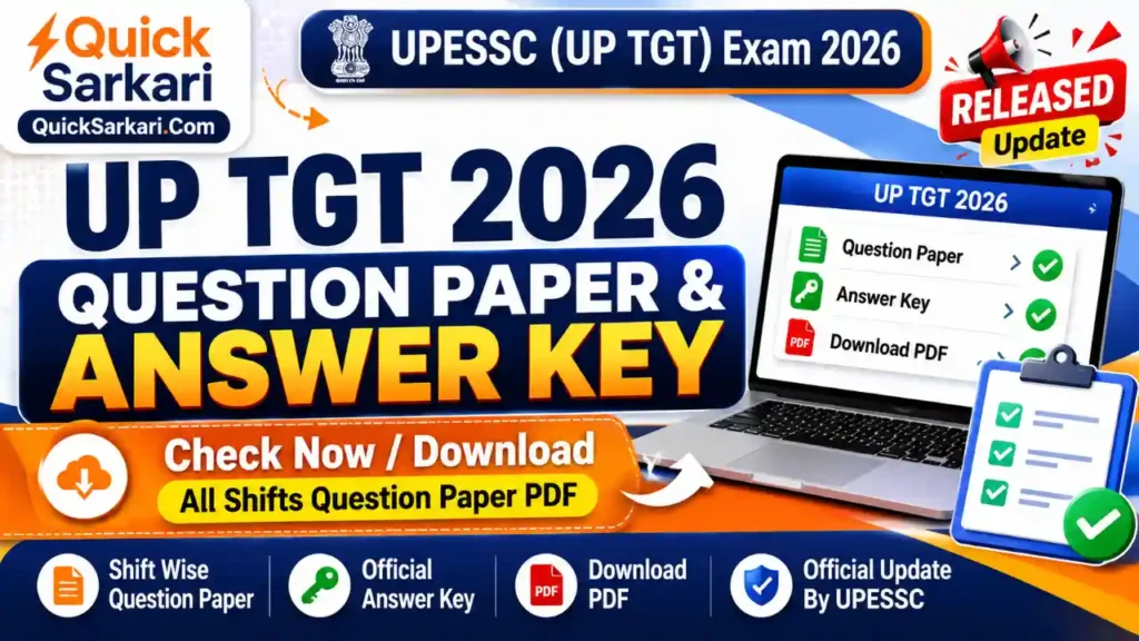 UPESSC UP TGT Question Paper & Answer Key 2026
