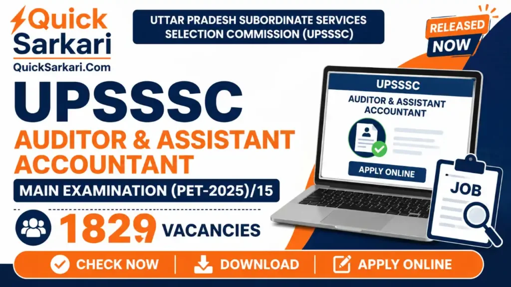 UPSSSC Auditor and Assistant Accountant Recruitment 2026