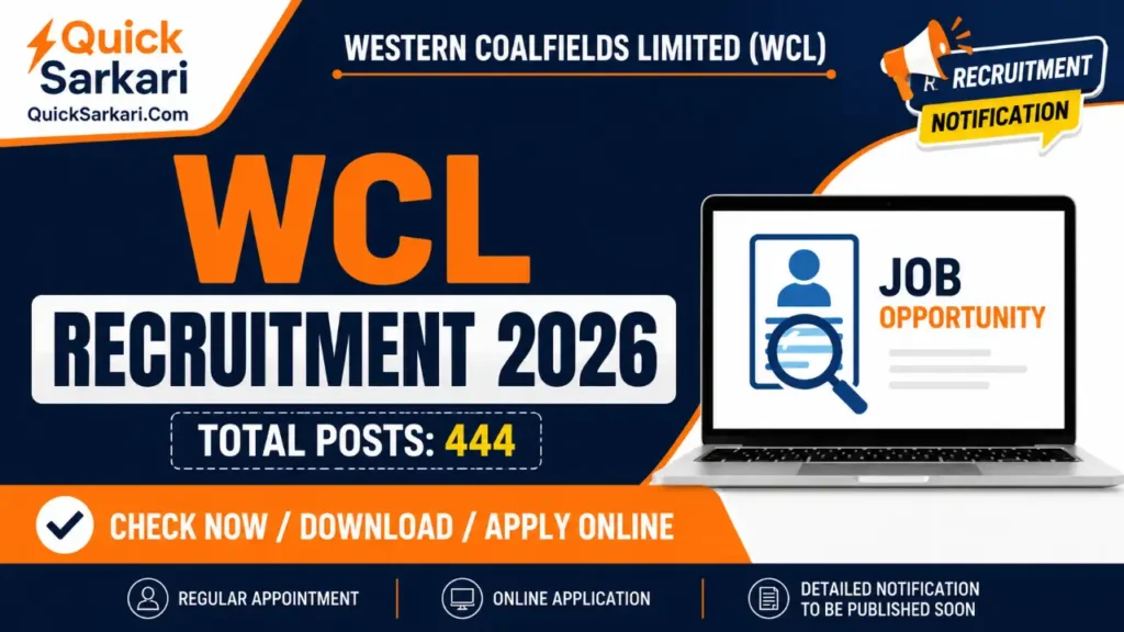 WCL Mining Sirdar and Assistant Foreman Recruitment 2026