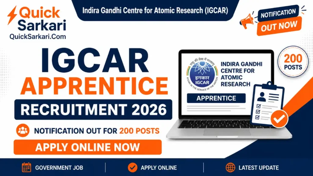 IGCAR Apprentice Vacancy 2026
