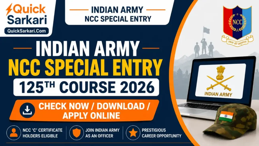 Indian Army NCC Special Entry 125th Course 2026