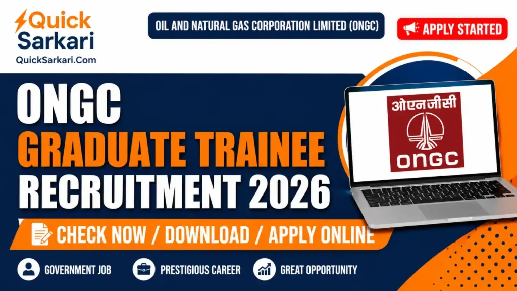 ONGC Graduate Trainee Recruitment 2026