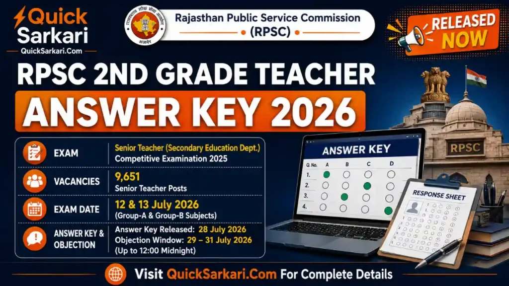 RPSC 2nd Grade Teacher Answer Key 2026
