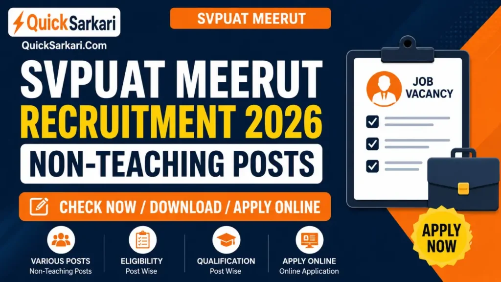 SVPUAT Non-Teaching Recruitment 2026