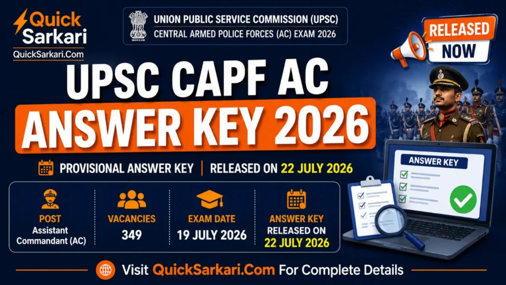UPSC CAPF AC Answer Key 2026