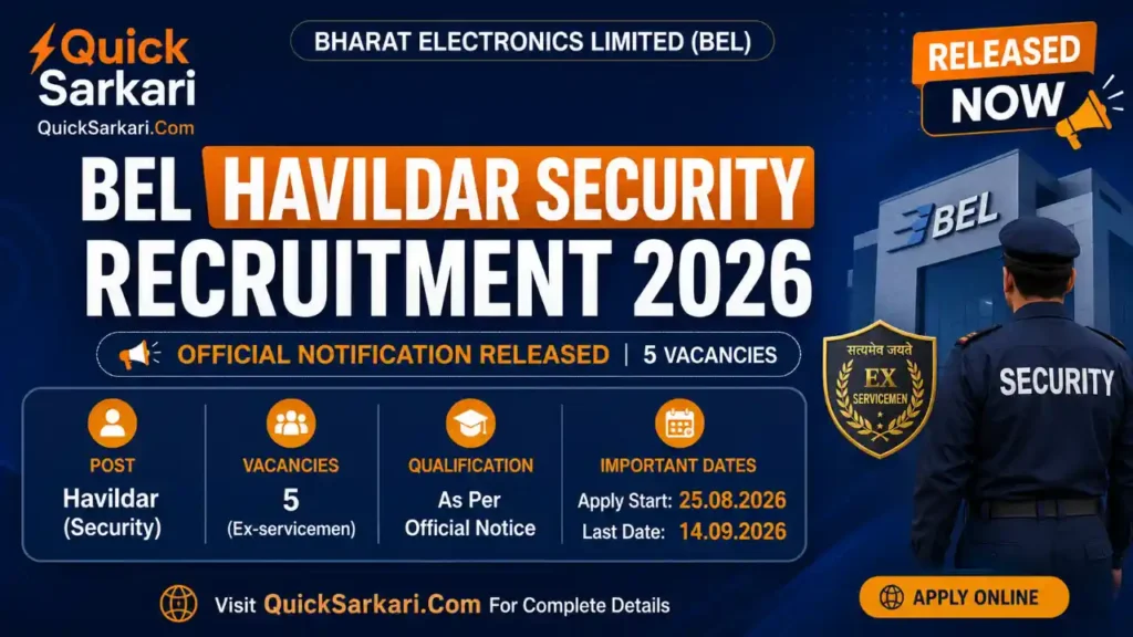 BEL Havildar Security Recruitment 2026