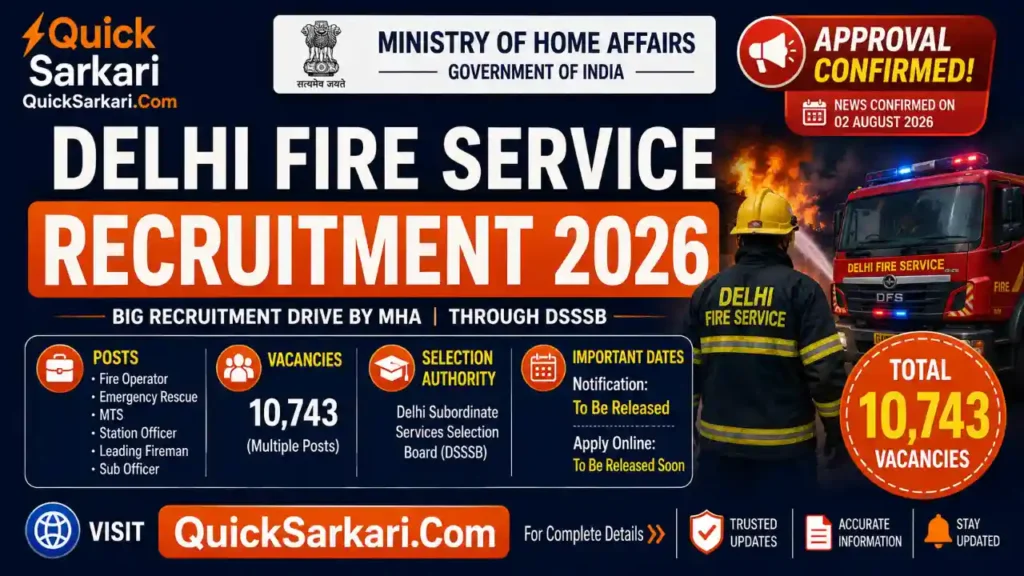 Delhi Fire Service Recruitment 2026-QuickSarkari