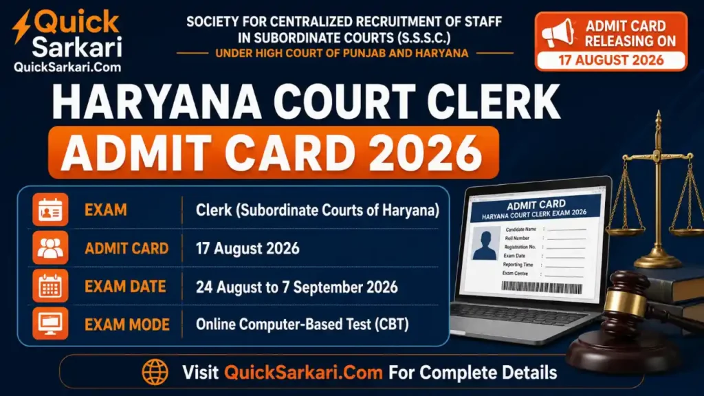 Haryana Court Clerk Admit Card 2026