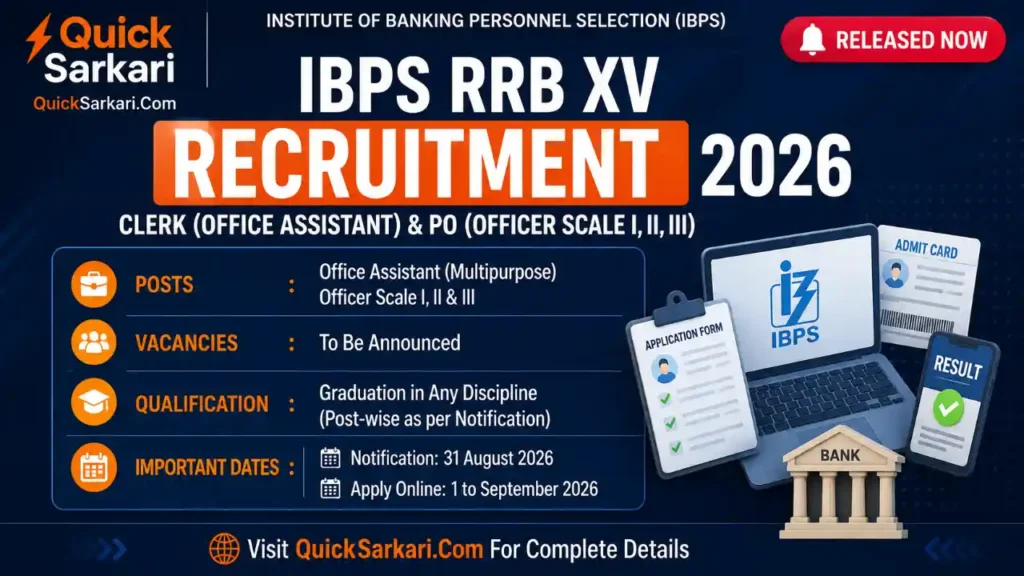 IBPS RRB XV Recruitment 2026 Clerk & PO