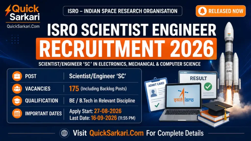 ISRO Scientist Engineer Recruitment 2026