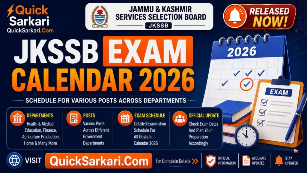 JKSSB Exam Calendar