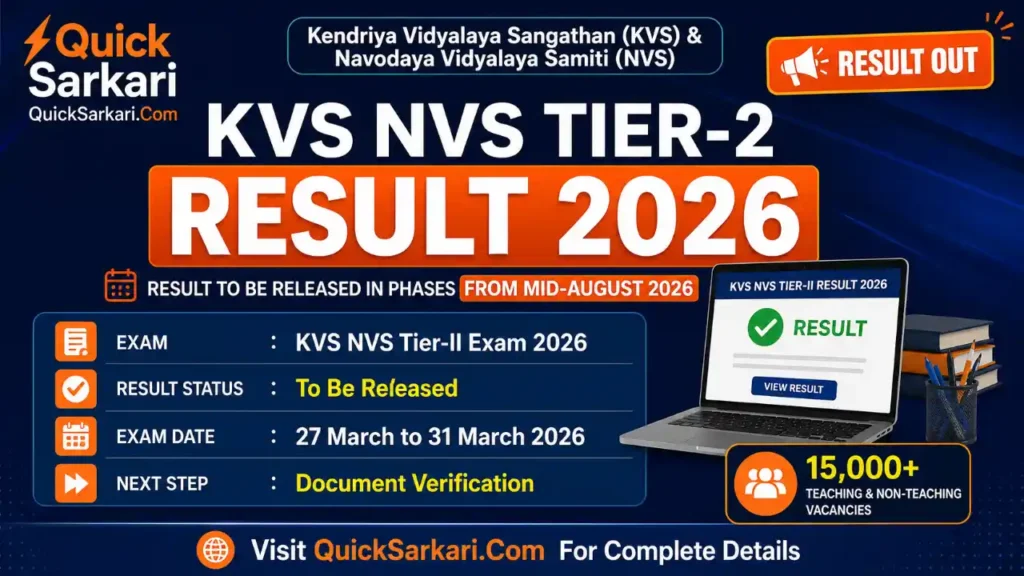 KVS NVS Tier-2 Result 2026