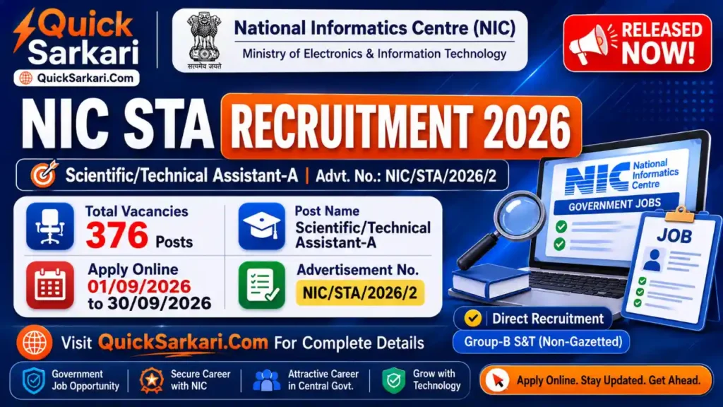 NIC STA Recruitment 2026