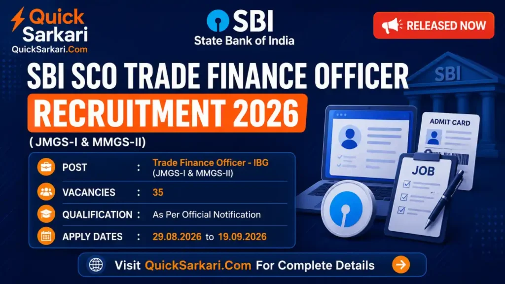 SBI SCO Trade Finance Officer Recruitment 2026