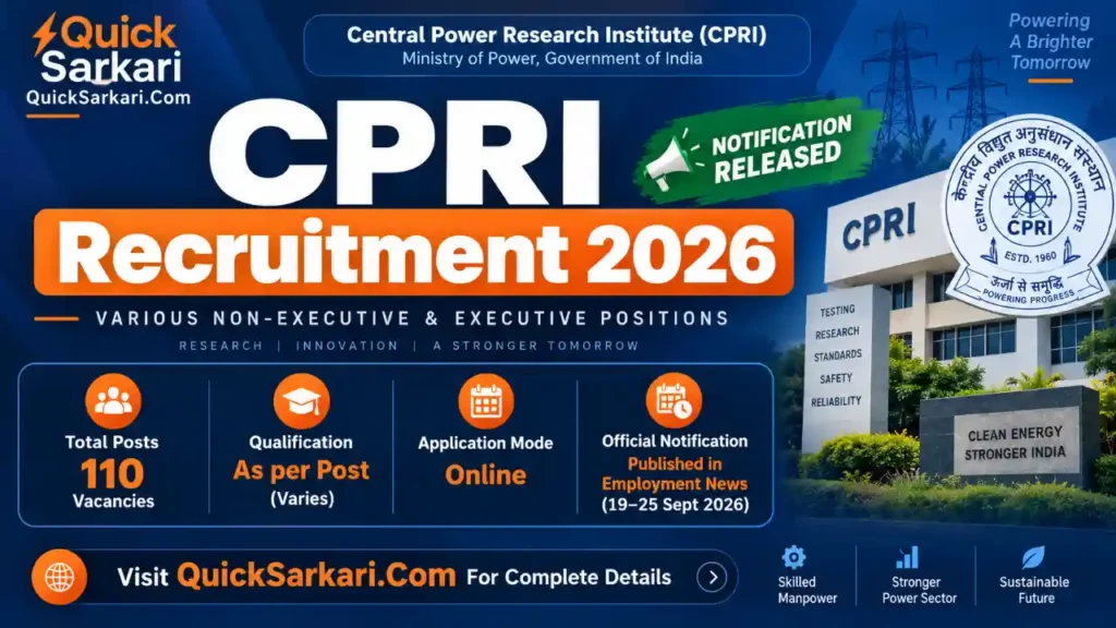 CPRI Recruitment 2026