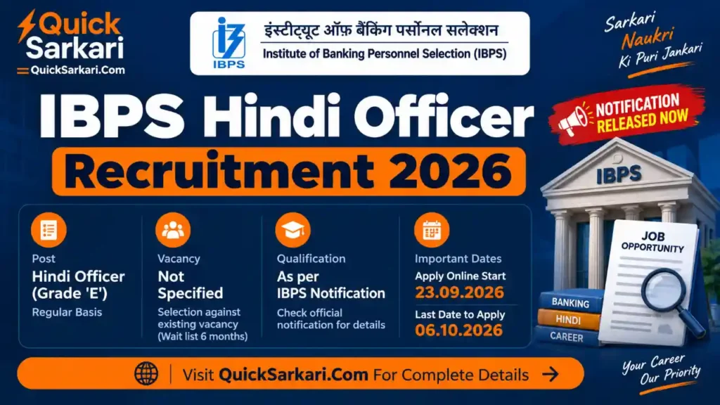 IBPS Hindi Officer Recruitment 2026