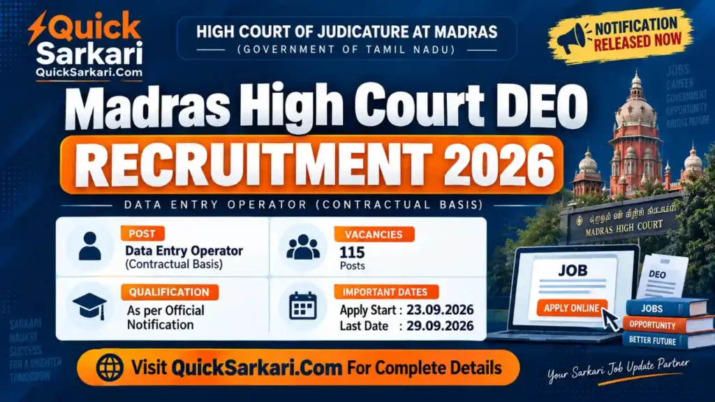 Madras High Court DEO Recruitment 2026