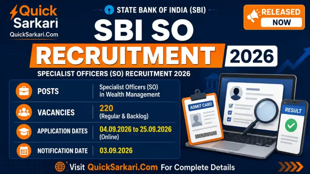SBI SO Wealth Management Recruitment 2026
