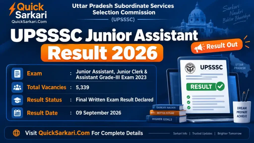 UPSSSC Junior Assistant Result 2026